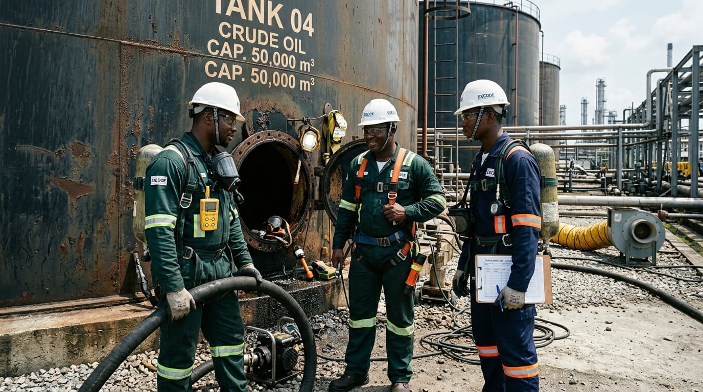 Offshore Crude Tank De-Sludging & 10,000 PSI Hydroblasting